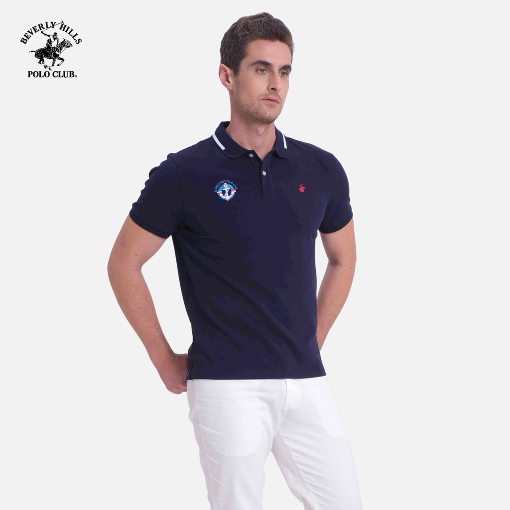 Beverly Hills Polo Club - Áo polo Ngắn tay Nam Regularfit Navy NV- BHPC PMSSS20TL093