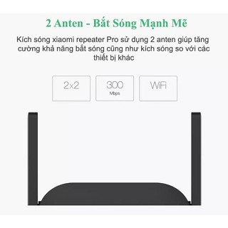 Kích Sóng Wifi Xiaomi Repeater Pro 2 râu, phát xuyên tường, thu phát mở rộng, khuếch đại, băng tần rộng