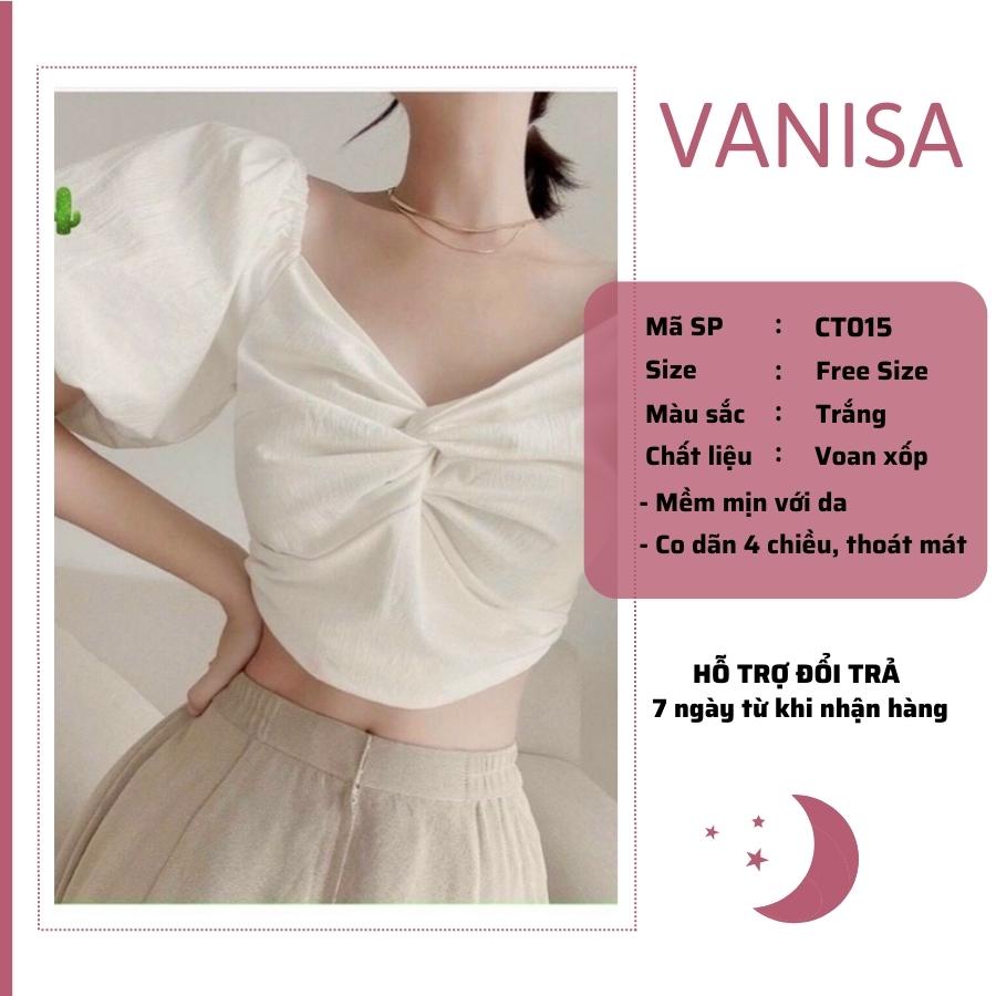 Áo trễ vai croptop kiểu nữ bigsize tay phồng tay bồng VANISA CT015