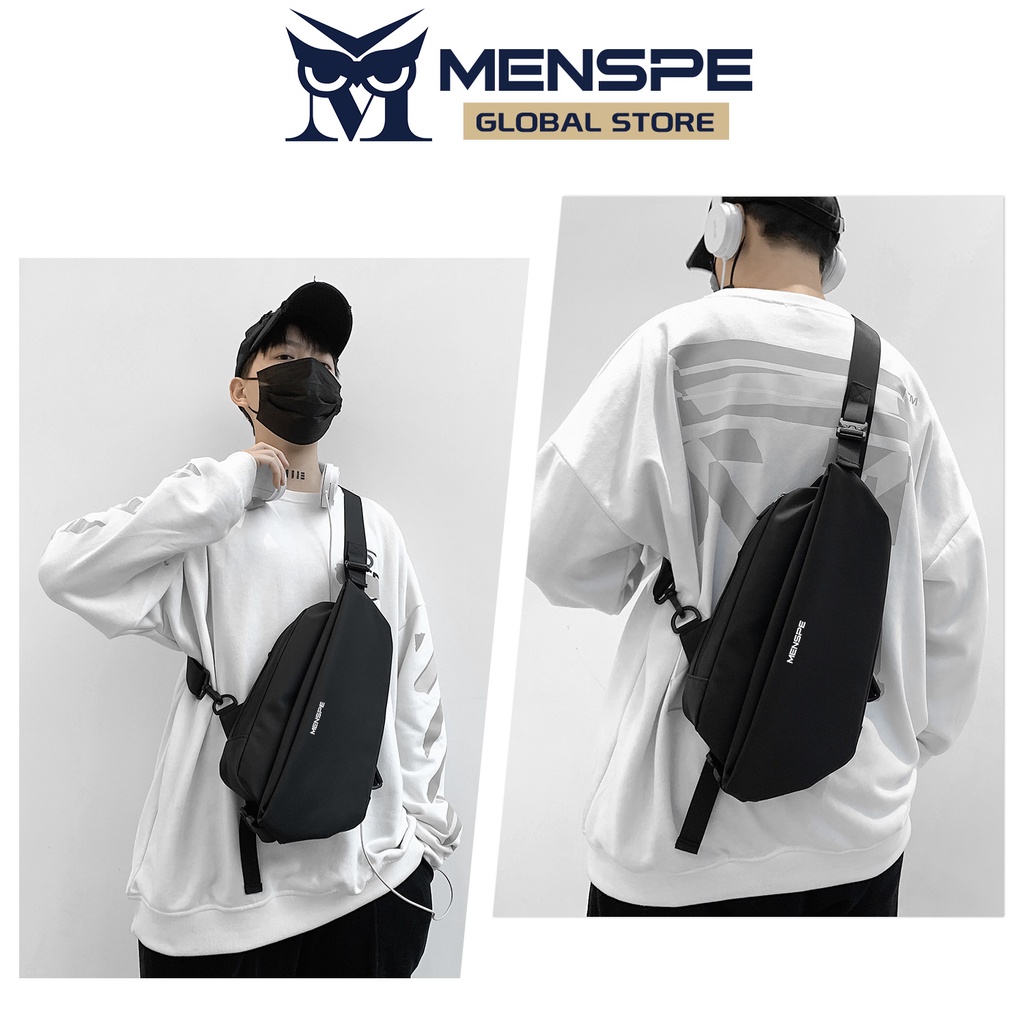 MENSPE Túi đeo chéo  phong cách thể thao chống thấm nước thời trang cho nam