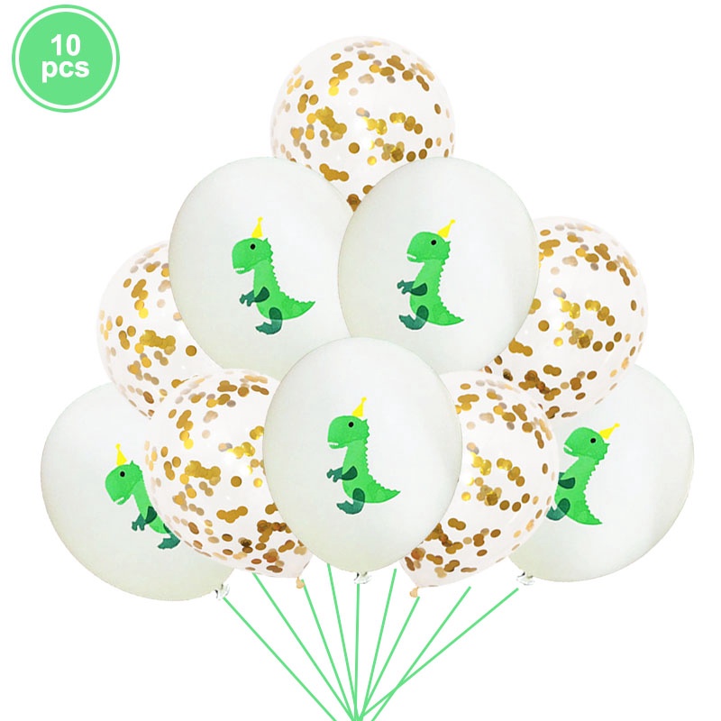 Set 10 bong bóng 12 inch hình khủng long dùng để trang trí tiệc