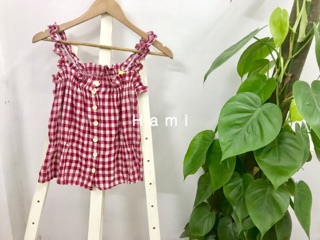 Áo 2 dây kẻ caro