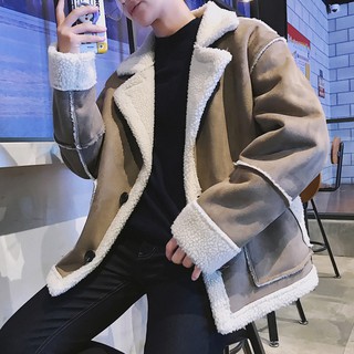 Áo Khoác Nam lót lông viền trắng