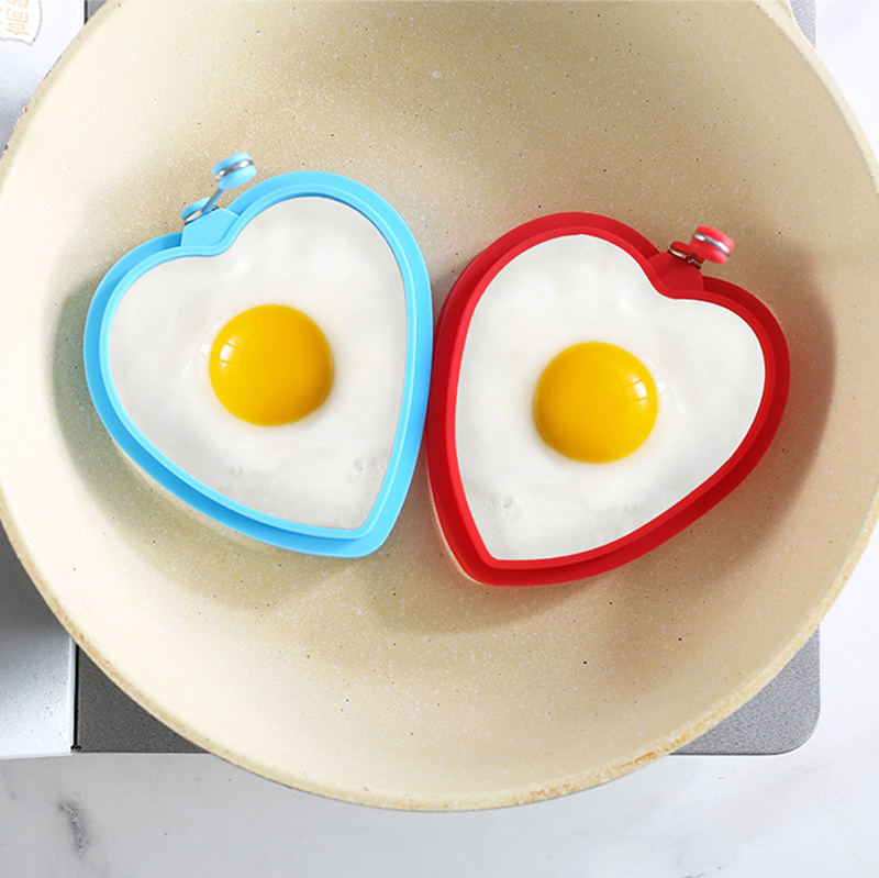 Khuôn Chiên Trứng Hình Tròn / Trái Tim Bằng Silicon