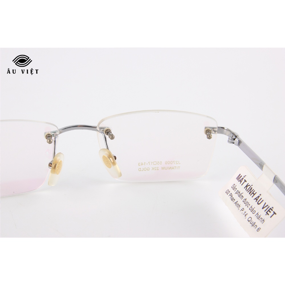 Gọng kính khoan titanium mạ vàng 22K JL J-27009 dáng chữ nhật Full box