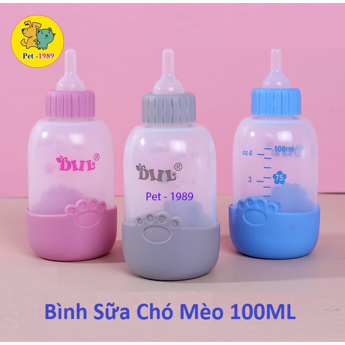 Bình Ti Bình Sữa Chó Mèo Sơ Sinh cao cấp silicon 80ml - 100ml Pet-1989