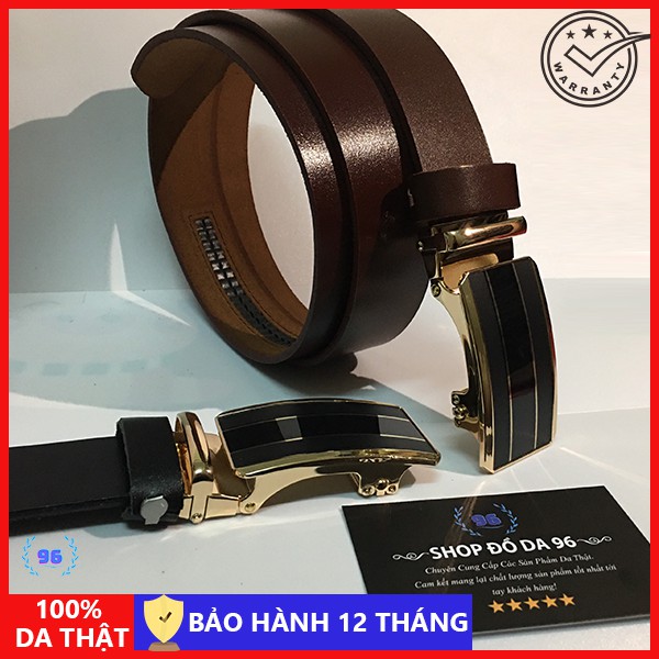 [Dây Lưng Da Thật Bảo Hành 12 Tháng] Dây lưng da bò nam - Thắt lưng da bò nguyên miếng - Khóa tự động - DL002