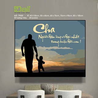 Tranh treo tường tự tô màu số hóa Tranh Thư Pháp Cha TP005 METIS