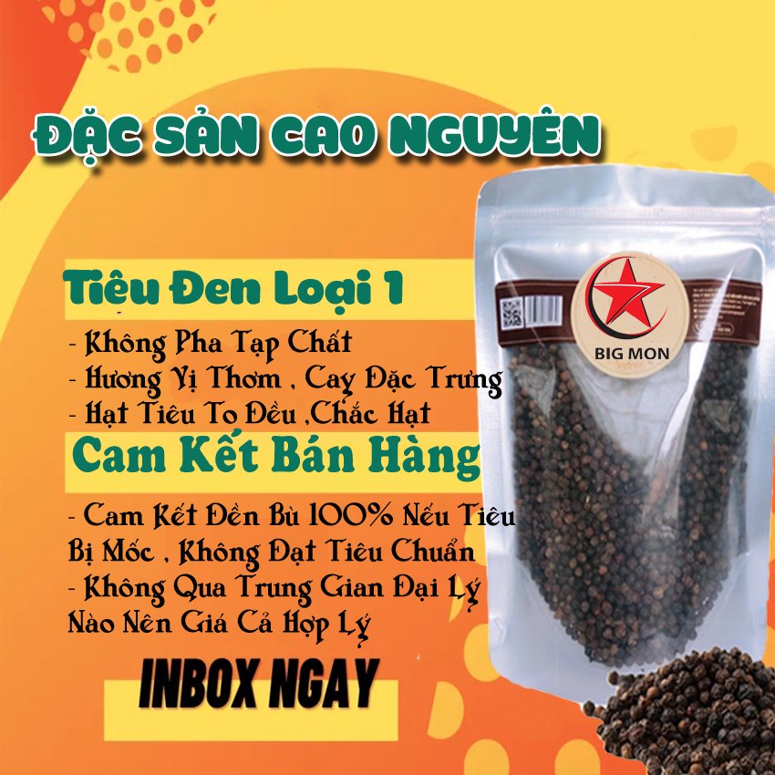 Hạt tiêu đen xay sẵn nguyên chất Đăklăk giá sỹ - 500gr- vị cay nồng thơm - Bigmon