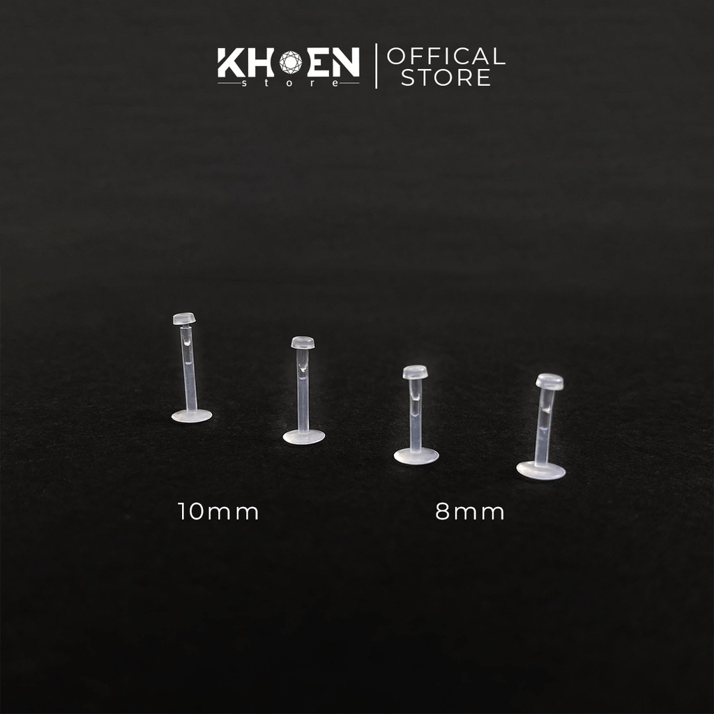 Khuyên chân dẹp trong suốt - Nhựa sinh học - Khoen Store