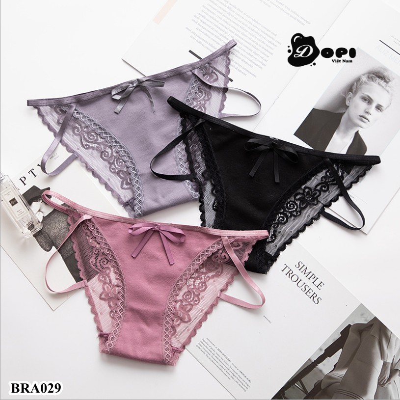 [Mã WA23150 giảm 20k đơn 150k] Quần lót nữ Candy cạp dây phối ren (6 màu)