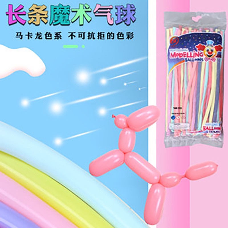 Set 10 Pastel Bóng Cao Su Dài Jun 260 Tạo Hình Bóng Nghệ Thuật Tông Màu Pastel
