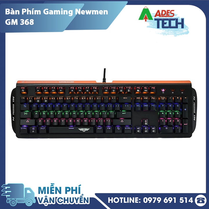 Bàn phím cơ Newmen GM368 Mix Led - Full Cơ - Vững như bàn thạch - Hợp kim, chống cháy - Hàng Chính Hãng