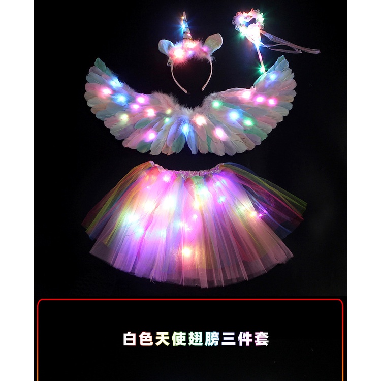Cánh Thiên Thần Lông Vũ Phát Sáng Dùng Để Biểu Diễn Chụp Ảnh Nàng Tiên Elf Cho Người Lớn Và Trẻ Em [Số Lượng Có