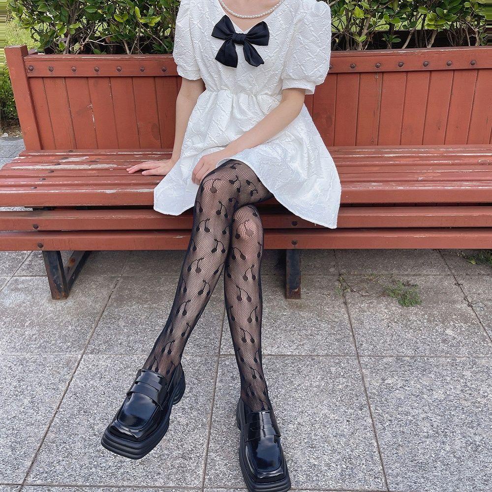 Quần Tất Lưới Xuyên Thấu Phong Cách Gothic Lolita Cho Nữ