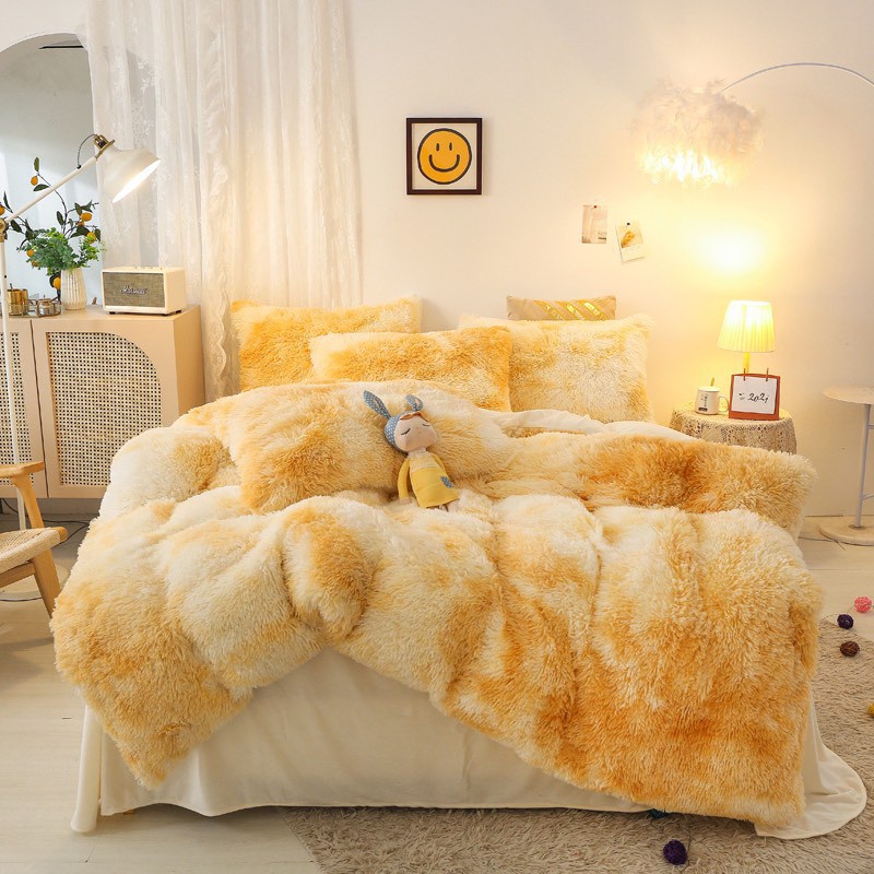 Bộ ga nỉ nhung lông (TẶNG GỐI TIM,TÚI SÁCH) hàng nhập khẩu loại 1 giá rẻ