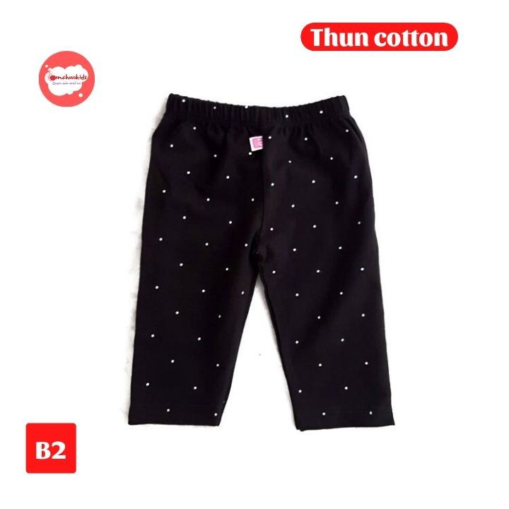 Quần legging lửng bé gái  từ 8-22kg -quần leggin- chất thun cotton co giãn thoải mái - Tomchuakids