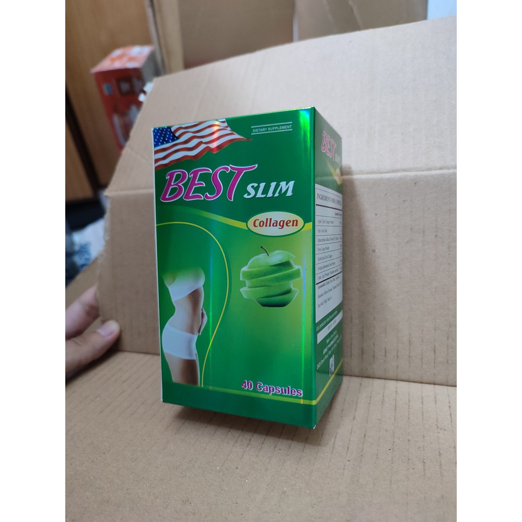 [HÀNG CHÍNH HÃNG] Giảm cân Best Slim Collagen, giúp giảm cân, giảm Cholesterterol (Lọ 40 viên) | BigBuy360 - bigbuy360.vn