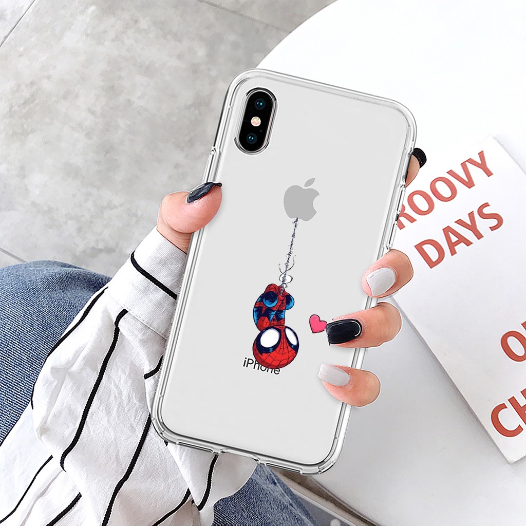 Ốp Lưng Iphone In Hình Người Nhện Viền Trong Mềm, Dẻo Ip6/6s/6plus/6s/7/8/7plus/8plus/x/xs/xsmax/11/11pro/11promax