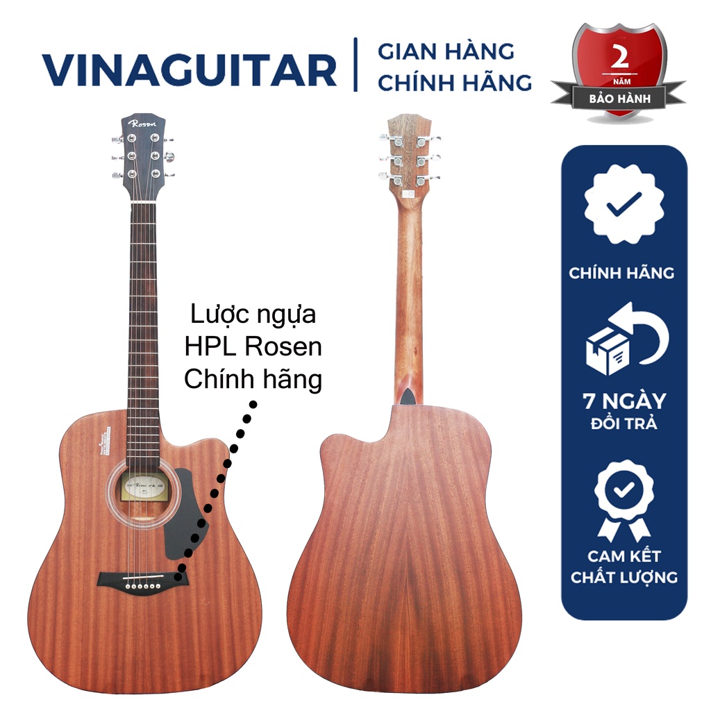 [Tặng bao da] Đàn Guitar Acoustic Rosen G15 2022 Chính Hãng  guitar rosen nâng cấp của rosen g11 g13