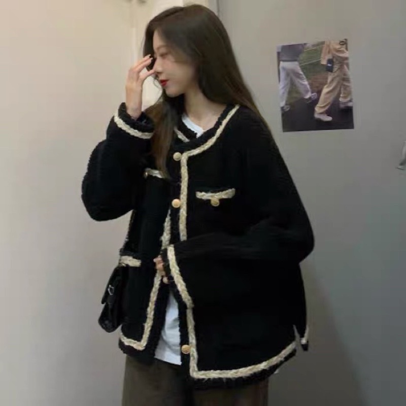 Áo Khoác Len Lông Cừu Viền Thừng Túi Bên Siêu Xinh Có Ảnh Thật Kèm Video | BigBuy360 - bigbuy360.vn