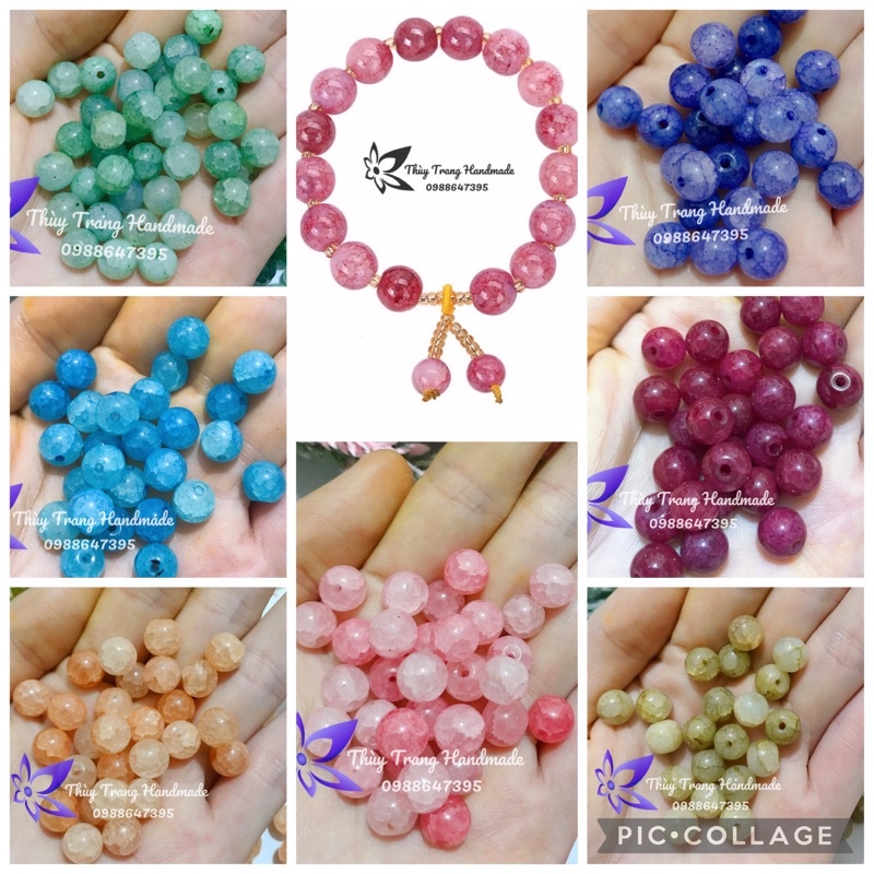 5 hạt đá rạn làm vòng tay handmade