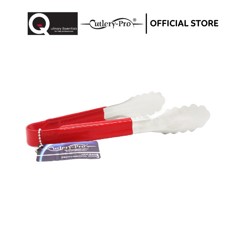 Kẹp Gắp Cutlery-Pro Bằng Thép Không Gỉ Với Tay Cầm Nhựa Màu Đỏ 230MM
