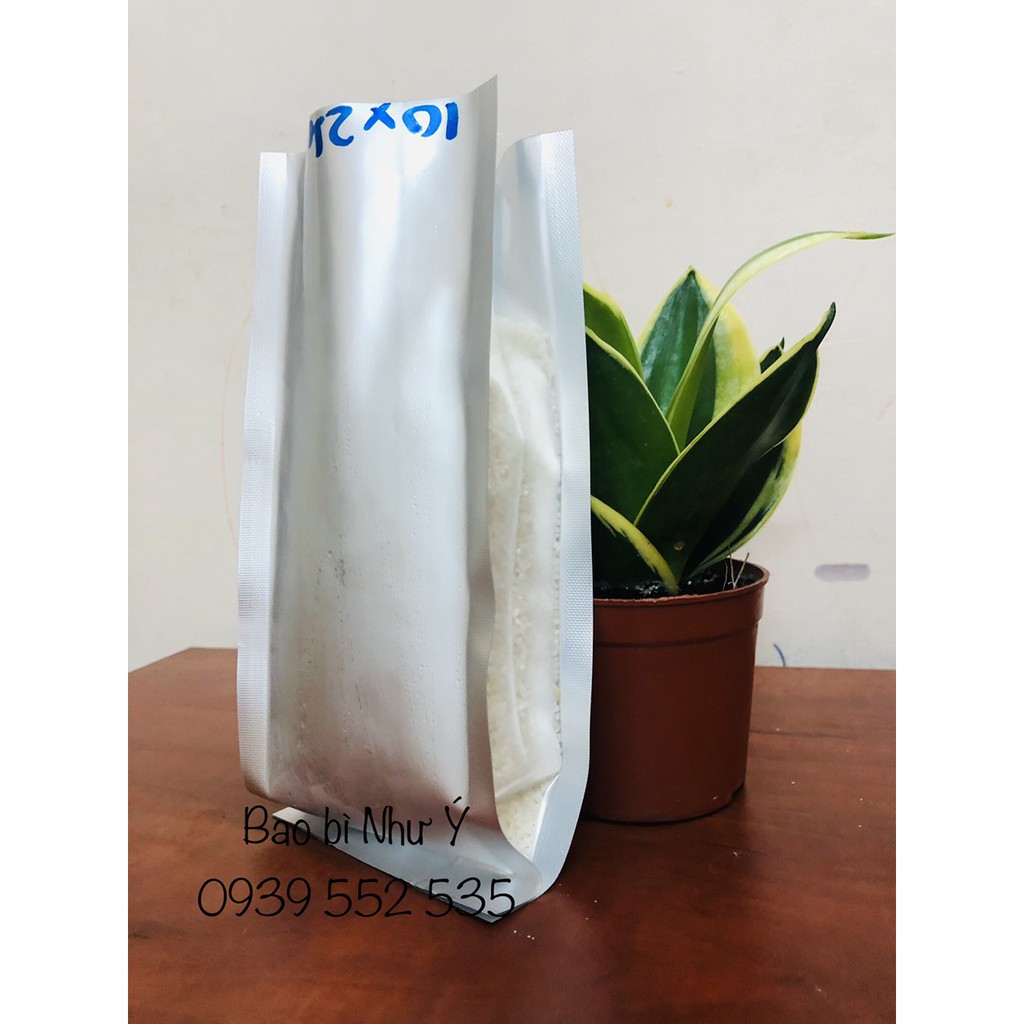 [1kg/size] túi cafe 4 cạnh - hông trong - màu bạc