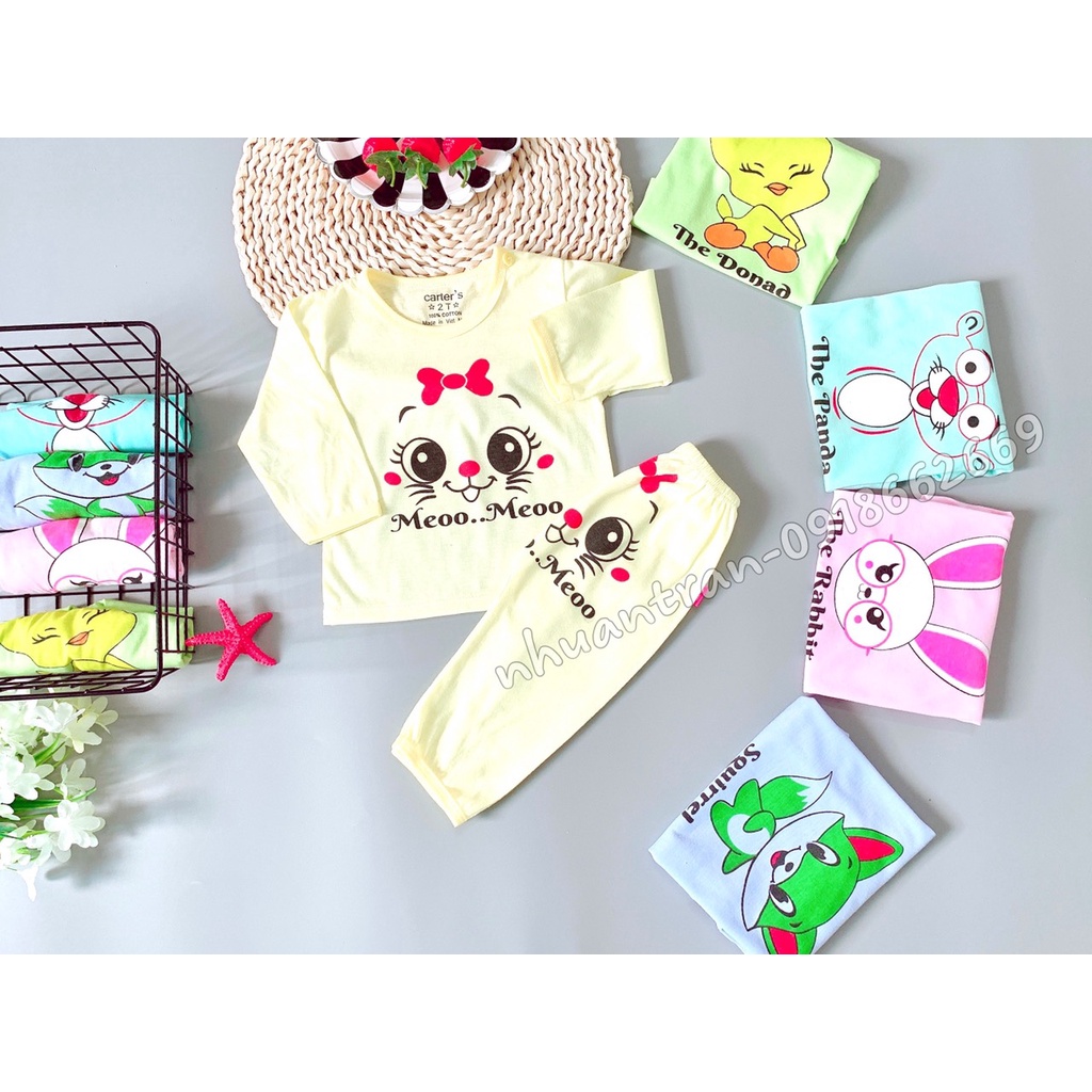 Combo 5 bộ dài thỏ (như hình), dài tay bé trai, bé gái size 3-14kg