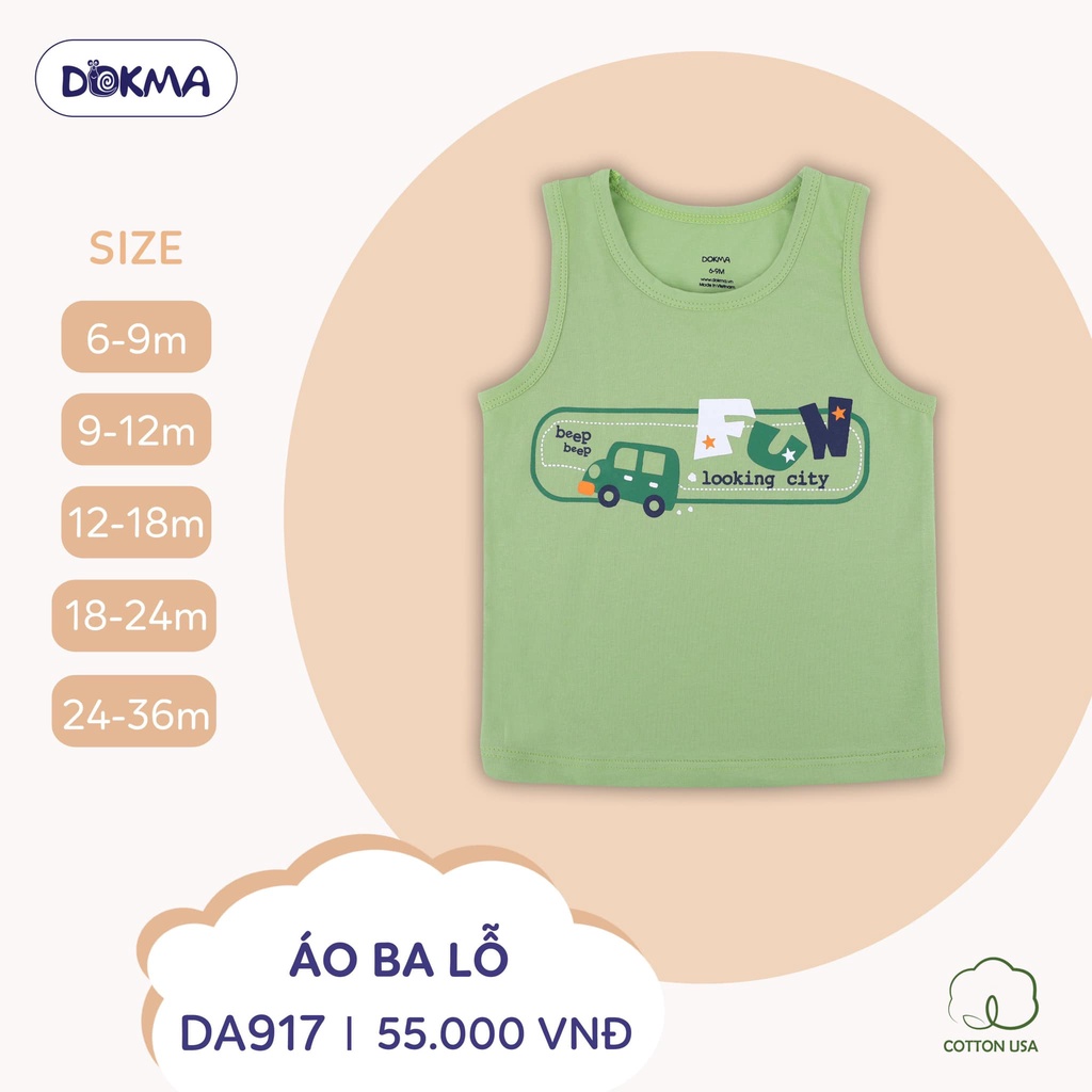 Áo 3 lỗ bé trai Dokma DA917, DA1568