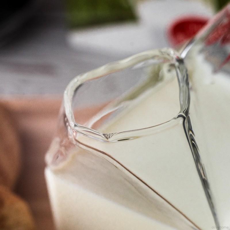 Ly Thủy Tinh Vuông In Hình Hộp Sữa Độc Đáo | BigBuy360 - bigbuy360.vn