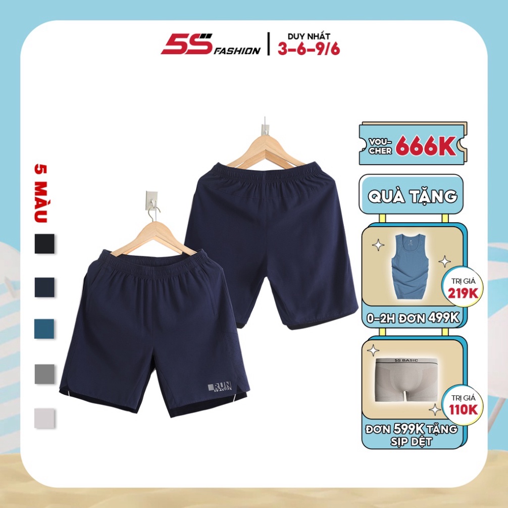(Hàng Sỉ) Quần Short Nam RUN ACTIVE 5S Vải Gió (5 màu), Phong Cách Thể Thao, Thiết Kế Xẻ Gấu Trẻ Trung (QSG22014) (ảnh t