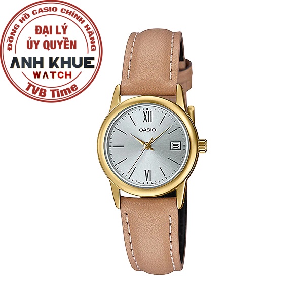 Đồng hồ nữ dây da Casio chính hãng Anh Khuê LTP-V002GL-7B3UDF (25mm)