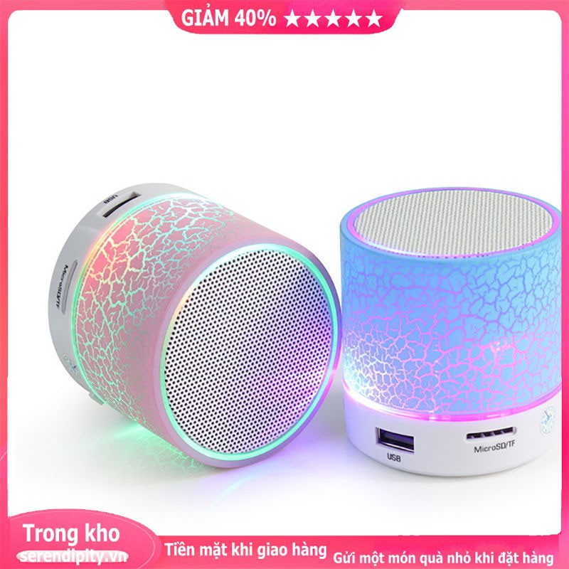 Loa Bluetooth không dây mini thiên bass có đèn phát sáng