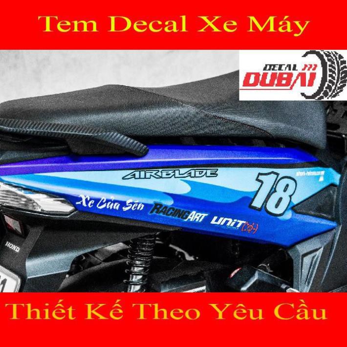 Tem Trùm Dán Xe Air Blade Cá Mập Xanh Tím