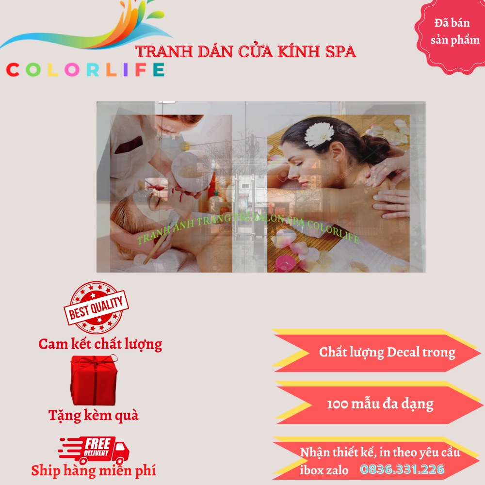 TRANH SPA DÁN CỬA KÍNH TRANG TRÍ TIỆM SPA CAO CẤP ĐẸP GIÁ RẺ ( ẢNH THẬT)