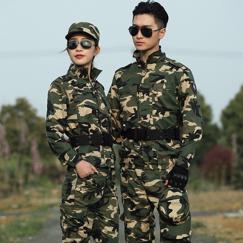 Bộ quần áo rằn ri Meng Leopard dành cho nam giới mùa xuân, hè và thu yếm dài tay, dụng cụ, đồng phục nhà máy, đ