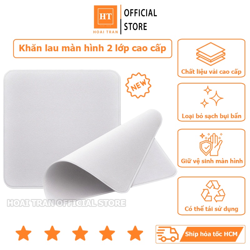 Khăn lau màn hình cao cấp 2 lớp bo viền