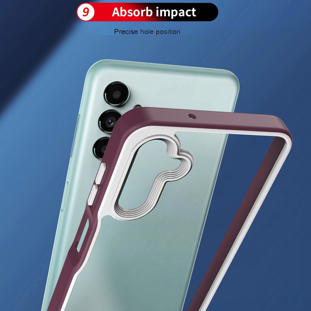Ốp Điện Thoại Acrylic Trong Suốt Viền Màu Sang Trọng Chống Sốc Cho Samsung Galaxy S22 Plus Ultra A33 A73 A13 A53 5G