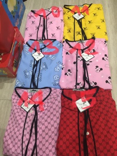 Đồ bộ mặc nhà vải kate lụa tay lở quần dài