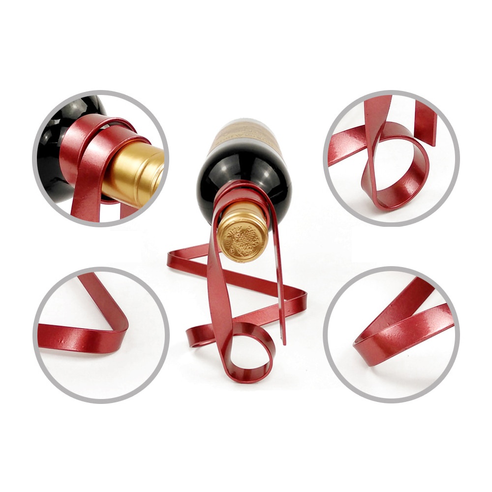 Giá Đỡ Chai Rượu Vang Bằng Sắt Phối Ruy Băng Nhiều Màu Độc Đáo Trang Trí Nhà Cửa / Quán Bar