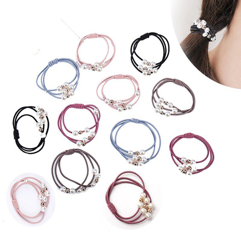 Dây buộc tóc đính ngọc kiểu Hàn Quốc siêu dễ thương (Hàng có sẵn)