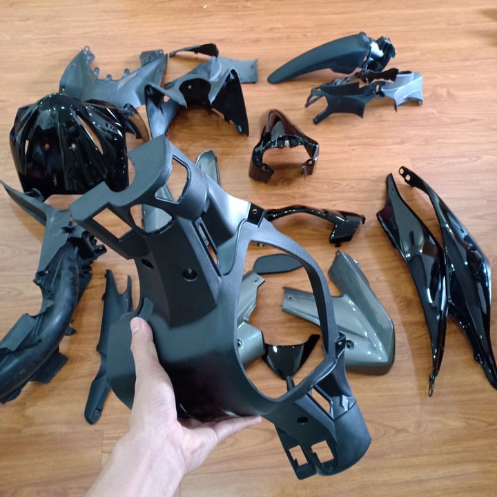 Bộ dàn áo xe WAVE S110 - RS110 màu ĐEN đời 2009 đến 2010, nhựa ABS nguyên sinh