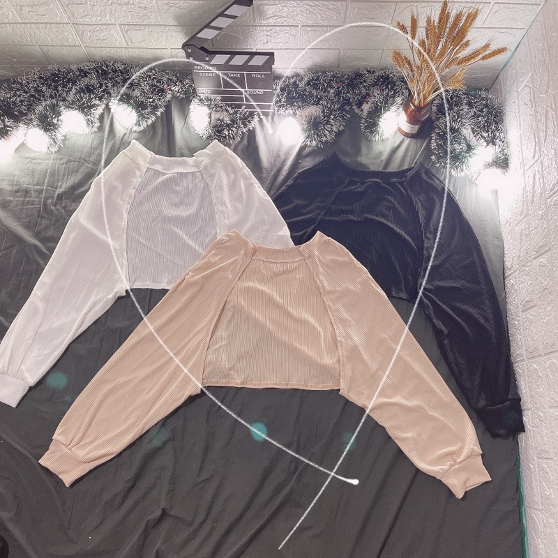 ÁO KHOÁC CARDIGAN GÂN LEN FOM CROPTOP PHỐI ÁO DÂY ÁO ỐNG K9