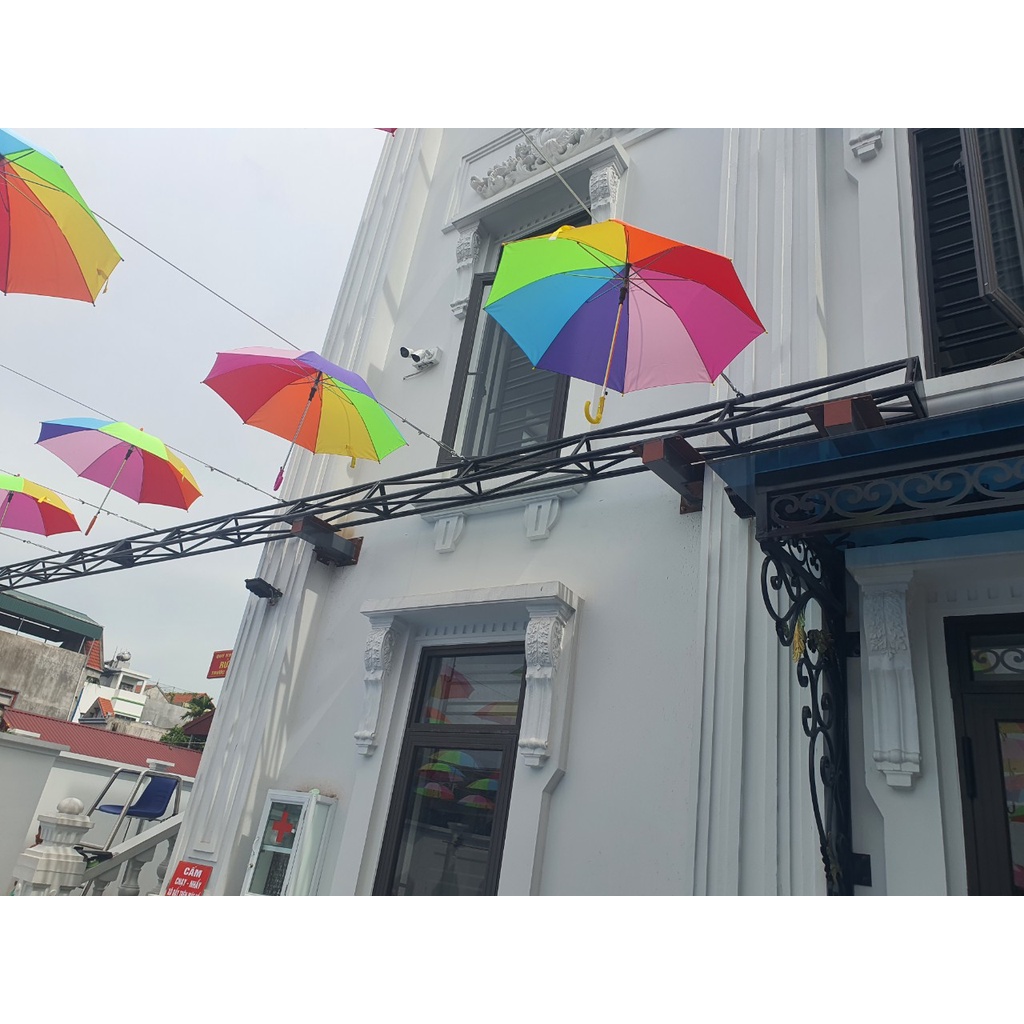 Ô DÙ CẦU VỒNG 7 MÀU ĐK 78CM, Ô DÙ TRANG TRÍ NHIỀU MÀU, HÀNG ĐẸP