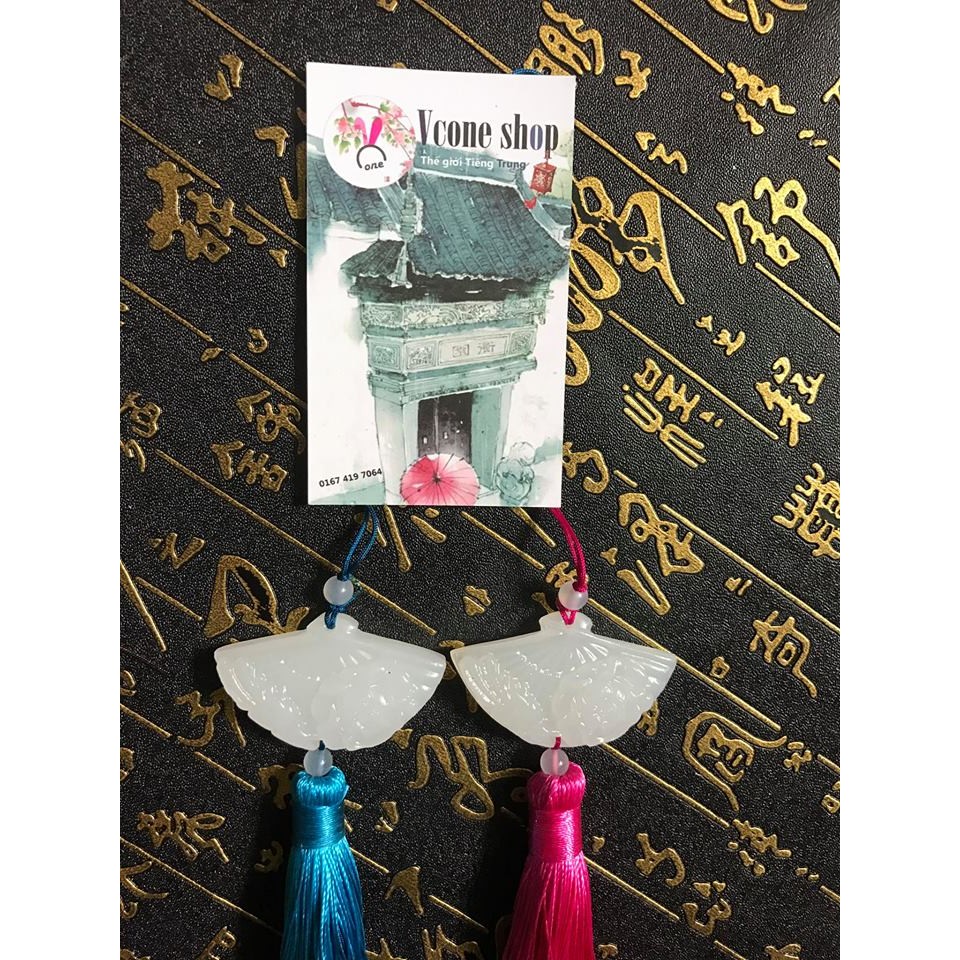 Móc khóa Ngọc bội phiến tử phong cách cổ trang cổ đại treo thắt hông cosplay