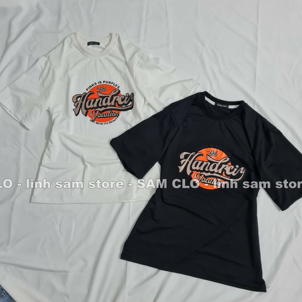 Áo thun tay lỡ freesize nữ - thun phông form rộng Unisex, mặc lớp, nhóm, cặp, in chữ HANDRCIY VACATION | BigBuy360 - bigbuy360.vn