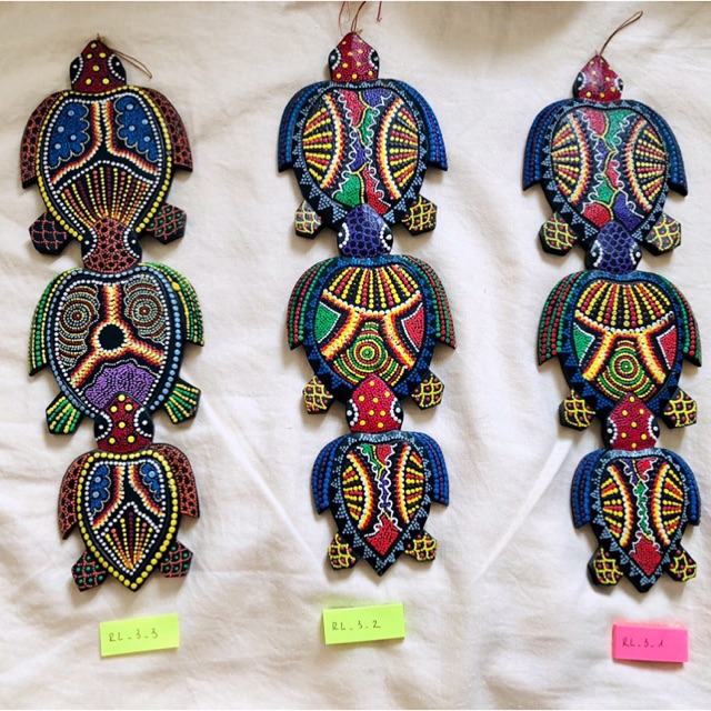 Rùa Gỗ treo tường Decor trang trí - Indonesia