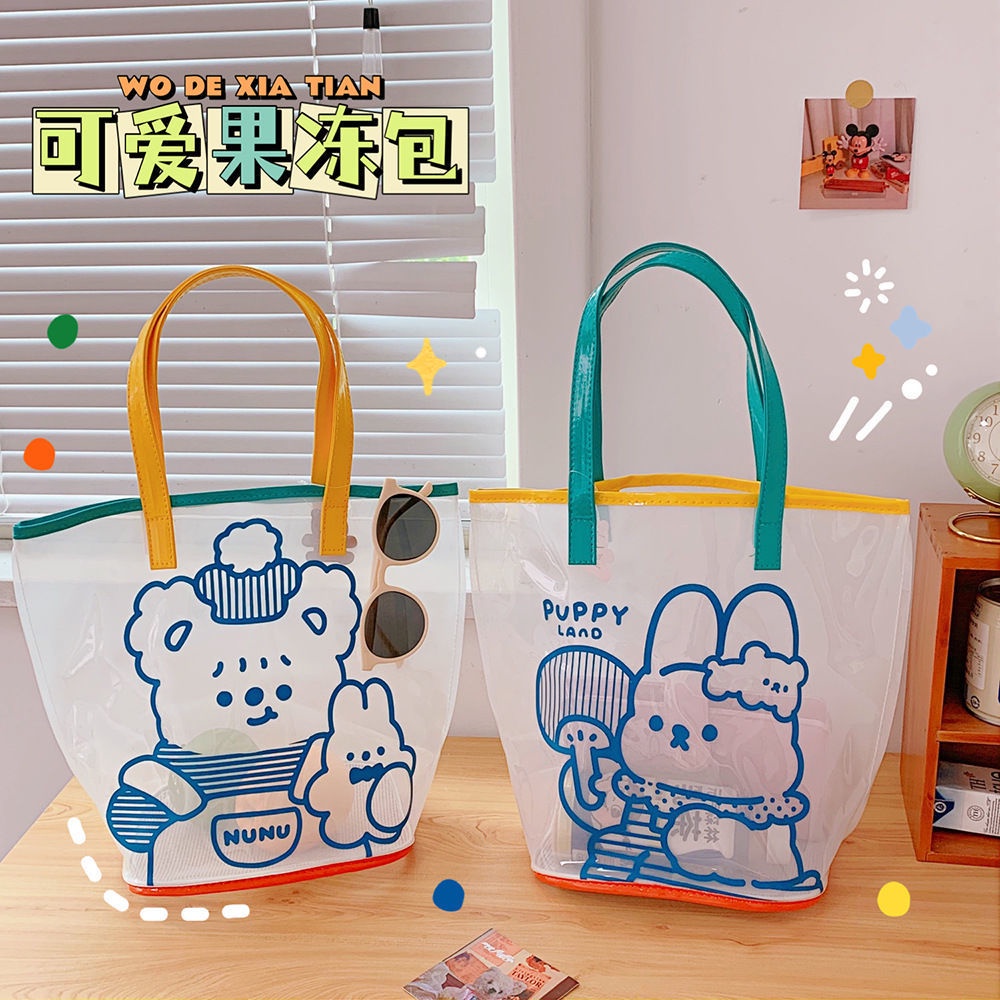 Hoạt Hình Túi Xách Trong Suốt In Hình Hoạt Họa Đơn Giản