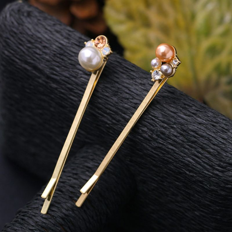 Set 6 Kẹp Tóc Đính Ngọc Trai Nhân Tạo Nhiều Màu Sắc Dành Cho Nữ